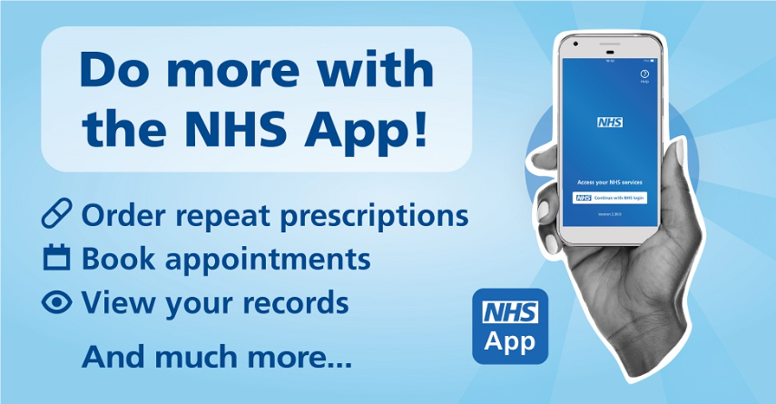 Image explaining the use and benefits of the NHS App